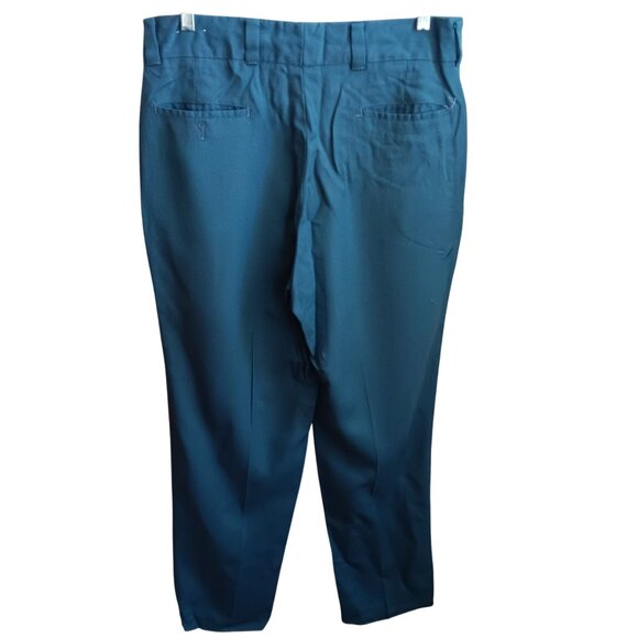 34x30 Mens Vintage Teal Dress Work Pants Talon Zipper Clip Closure Lightweight - Picture 2 of 5